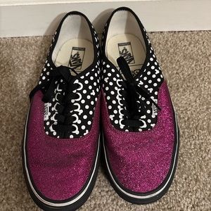 Vans womens size 9 Disney glitter custom
